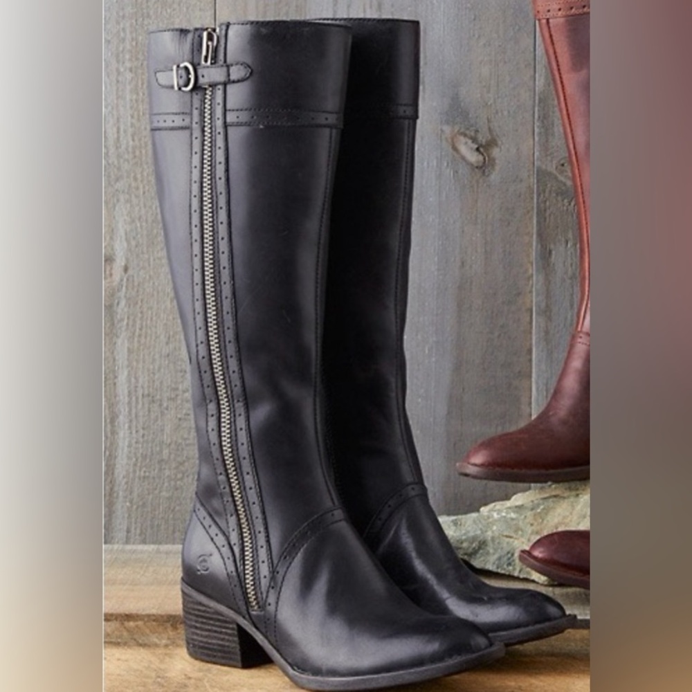 Born Riding Boot Black Size 7.5 + 2” Heels - Picture 15 of 15